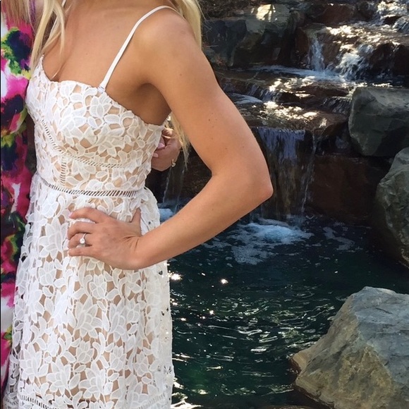 Lulus White MIDI Dress w. Removable straps - Picture 2 of 5